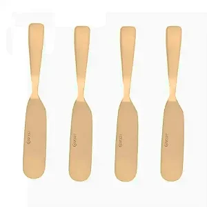 Conjunto de 4 Espátulas de Aço Inox Dourado