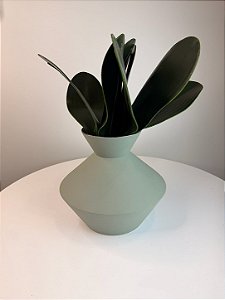 VASO DECORATIVO EM CERAMICA - CINZA