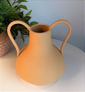 Vaso decorativo em metal - marrom - 17,5CM X 17,5CM X 22CM