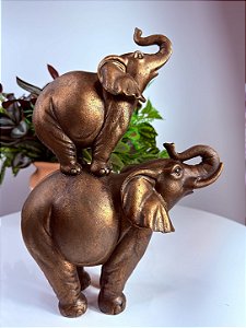 Escultura Resina 2 Elefantes