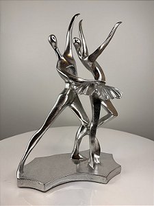 Bailarinos decorativos de resina prata