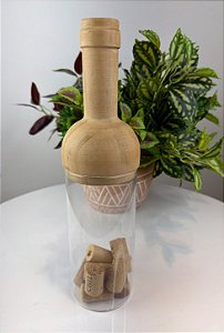 UD Garrafa ddecorativa de madeira e vidro