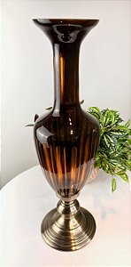 Vaso de vidro ambar