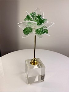 Escultura Decoratica - Transparente Flor Verde