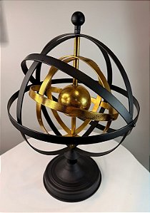 Globo metal preto e dourado