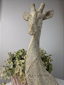Girafa Decorativa de Resina Dourada