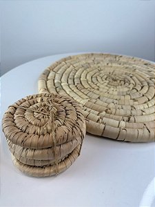 Conjunto 4 Porta Copos de Fibra Natural Braid