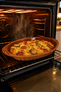 Travessa Refrataria Bandeja Forno Com Alça 33cm Tuzla Mocca