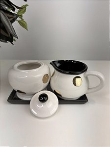 Kit Café e Açucareiro, Jarra e Bandeja Ceramica