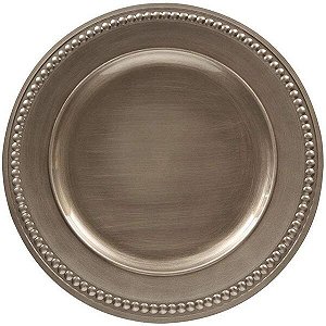 Sousplat Galles Dots Champagne Antique Escuro