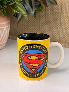 Mini Caneca Porcelana - Superman Logo FD Amarelo – 135 ml