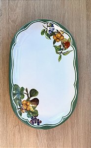 Travessa Oval Le Figue Branco e verde