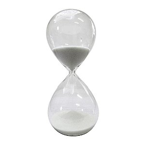 Ampulheta em Vidro com Areia Branca 30 min