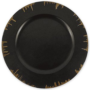 Sousplat Redondo Valence Preto Oxidado