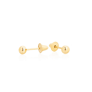 Brinco Ouro Bolinha 2.5MM