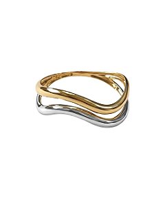 Anel Ouro Liso Bicolor