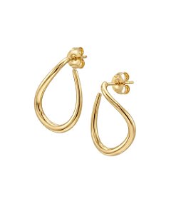 Brinco Ouro Gota Vazada Polida