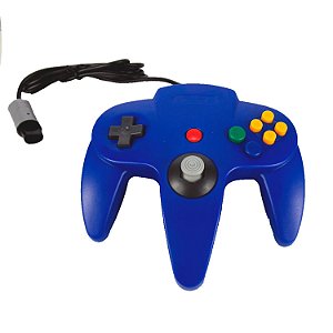 Controle Para Console Nintendo 64 Novo N64 Play Game - Azul