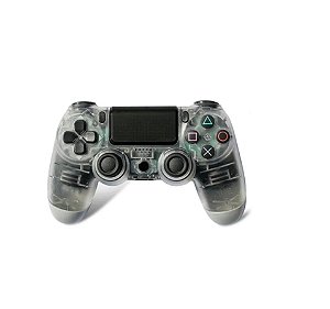 Controle Sony Dualshock 4, Sem Fio, LED Frontal, PS4, Crystal Transparente