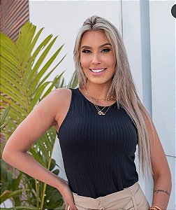 Regata Canelada Malha Viscose com Elastano