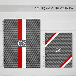 CUBIX CINZA  - CADERNOS E AGENDA