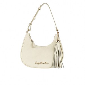 Bolsa Feminina Pequena Meia Lua Barbichado Luiza Barcelos Off White