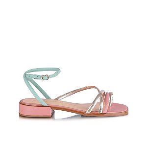 Sandália Feminina Rasteira Multicolor Luiza Barcelos Rosê