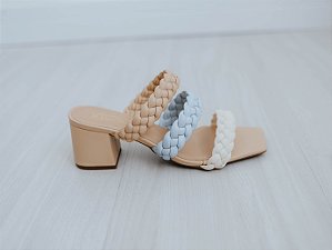 Tamanco Feminino Salto Médio Aretha Specchio Brand Nude