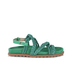 Sandália Feminina Rasteira Cordas Luiza Barcelos Verde