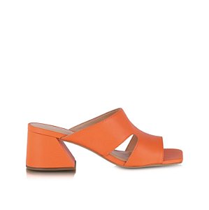 Mule Feminino Salto Baixo Smoothie Flame Luiza Barcelos Laranja