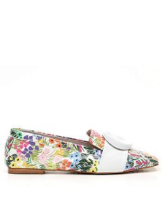 Loafer Feminino Bloom Print Vicenza Branco