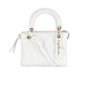 Bolsa Feminina Mini Matelassê Couro Luiza Barcelos Off White