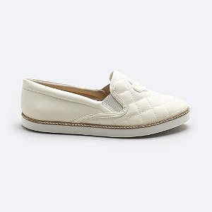 Tênis Feminino Slip Matelassê Logo Capodarte Bege