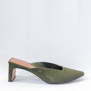 Mule Feminino Nobuck Sândalo Capodarte Verde Militar