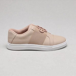 Tênis Feminino Capodarte com Faixa Elástica Nude