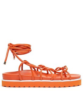 Papete Feminina Gladiadora Couro Schutz Orange