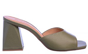 Tamanco Feminino Salto Triângulo Sandra Real Life I Specchio Brand Verde