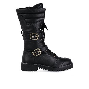 Bota Feminina Matelassê Fivela Luiza Barcelos Preta