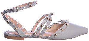 Sapatilha Feminina Thais Bico Folha Real Life II Specchio Brand Cinza
