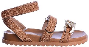 Papete Feminina Carol Velcro Real Life II Specchio Brand Camel