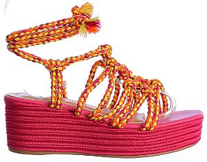Sandália Feminina Sirley Anabela Colorindo Specchio Brand Pink