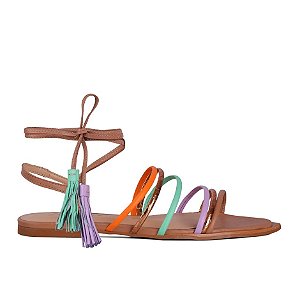 Rasteira Feminina Bico Folha Candy Colors Prisma Luiza Barcelos Nude