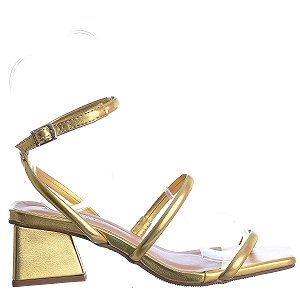 Sandália Feminina Livia Metalizada Colorindo Specchio Brand Dourada