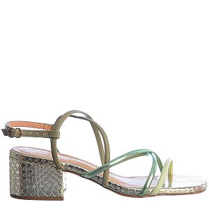 Sandália Feminina Multi Tiras Prisma Luiza Barcelos Verde