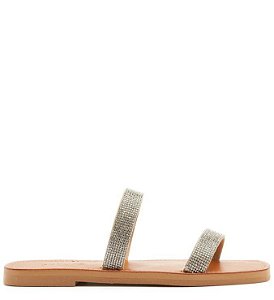 Rasteira Feminina Slide Double Strass SS23 Schutz Bege