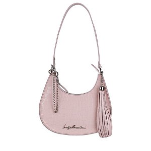 Bolsa Feminina Meia Lua Croco Prisma Luiza Barcelos Rosa