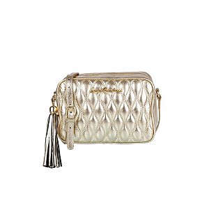 Bolsa Feminina Média Moderna Luiza Barcelos Metal Dourada