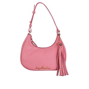 Bolsa Feminina Pequena Meia Lua Prisma Luiza Barcelos Rosa Claro