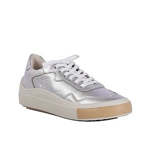 Tênis Feminino Couro Metalizado Prisma Luiza Barcelos Prata
