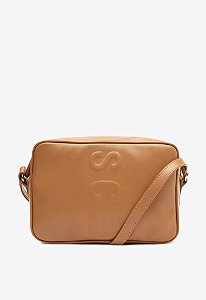 Bolsa Feminina Tiracolo Média Tassy Logo Schutz Marrom